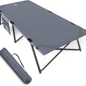 EVER ADVANCED Feldbett Klappbar XXL Campingbett 200KG Belastbar Klappbett 214 x 79 x 50 cm, Breite Feldbett mit Seitentasche, Stabil & Tragbar