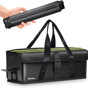 ENROSLU Ebike Akkutasche, 8 Schichten Brandschutz, Feuerfeste Akkutasche bis 2300 °C, Wasserdicht, Explosionsgeschützt, Lipo-sichere Tasche für Lagerung,...